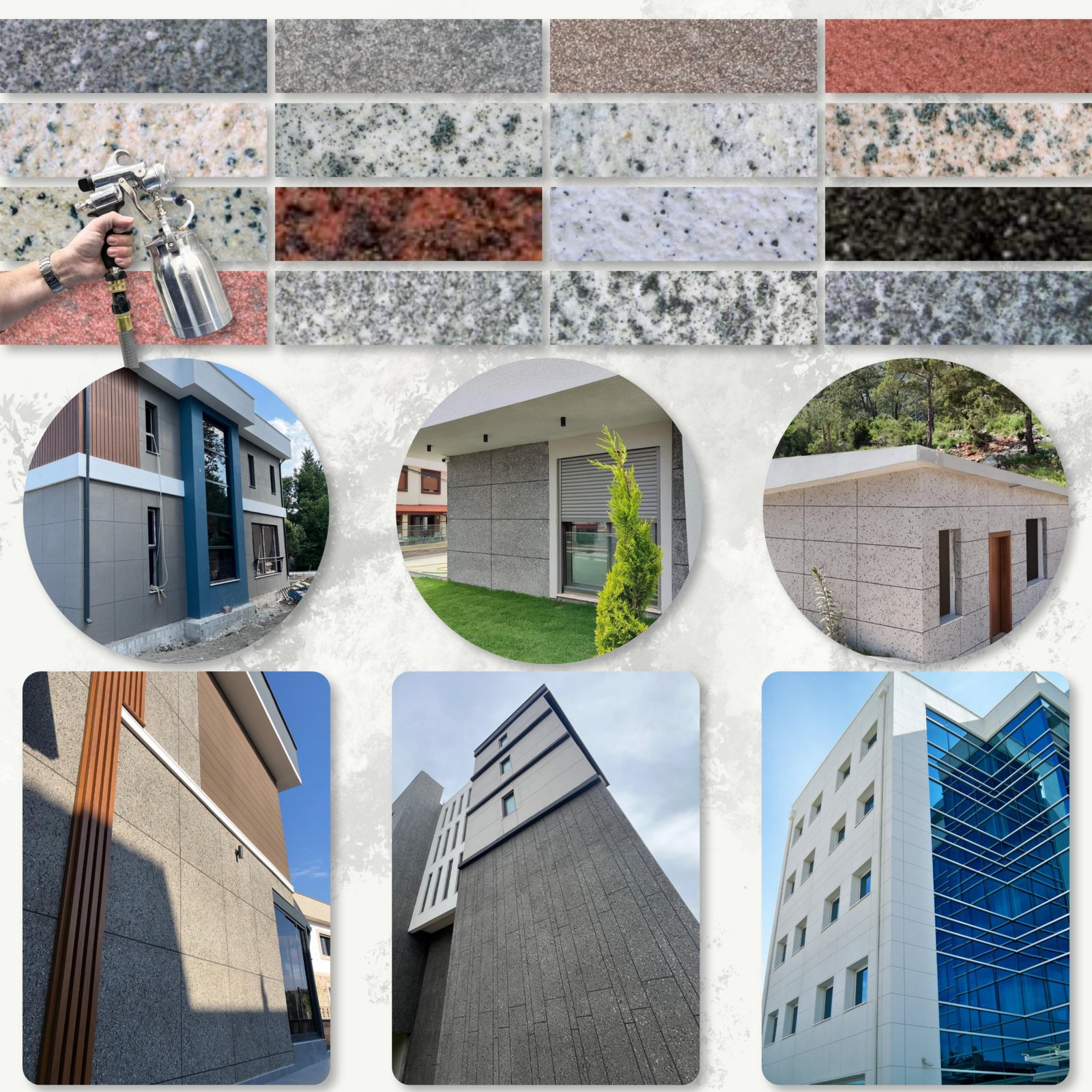 Püskürtme Granit Sistemleri, İç - Dış Cephe Kaplama, Su Yalıtımı, İzolasyon, Lüks, Villa, Plaza, AVM